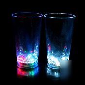 2 led flashing beverage beer glasses glass bartender