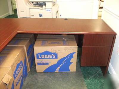 National office furniture arrowood l-shaped desk used