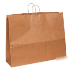 Shoplet select kraft paper shopping bags 24 x 7 14 x 1