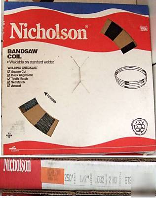  premium nicholson bandsaw blade 250' coil 1/2