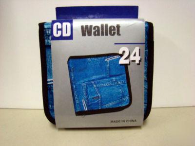 New cd wallet (holds 24 cd's) blue pockets design 