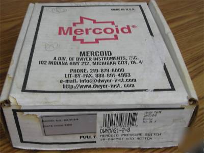 New dwyer mercoid da-31-2-8 pressure switch 10-200 psi 