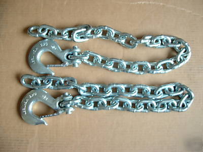 New safety chains 32K# cap. cl 5 slip hooks ( )