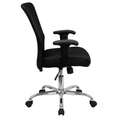 Black mesh office computer foam chair with chrome base