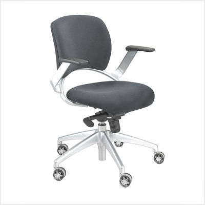 Mid back groove swivel task chair color: blue