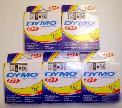 New dymo D1 label cassette - 5 pack - - 
