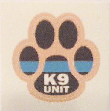 Police K9 unit thin blue line *outside* window sticker