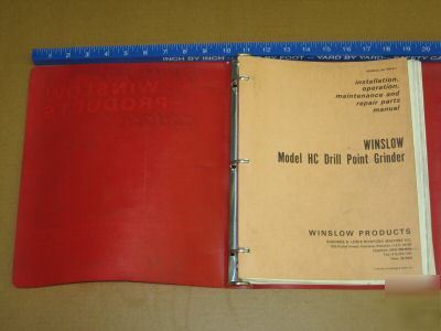 Winslow hc drill point grinder operators parts manual