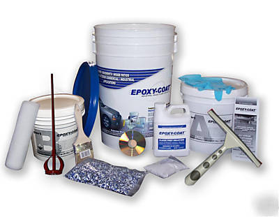Epoxy concrete garage floor paint coating kit