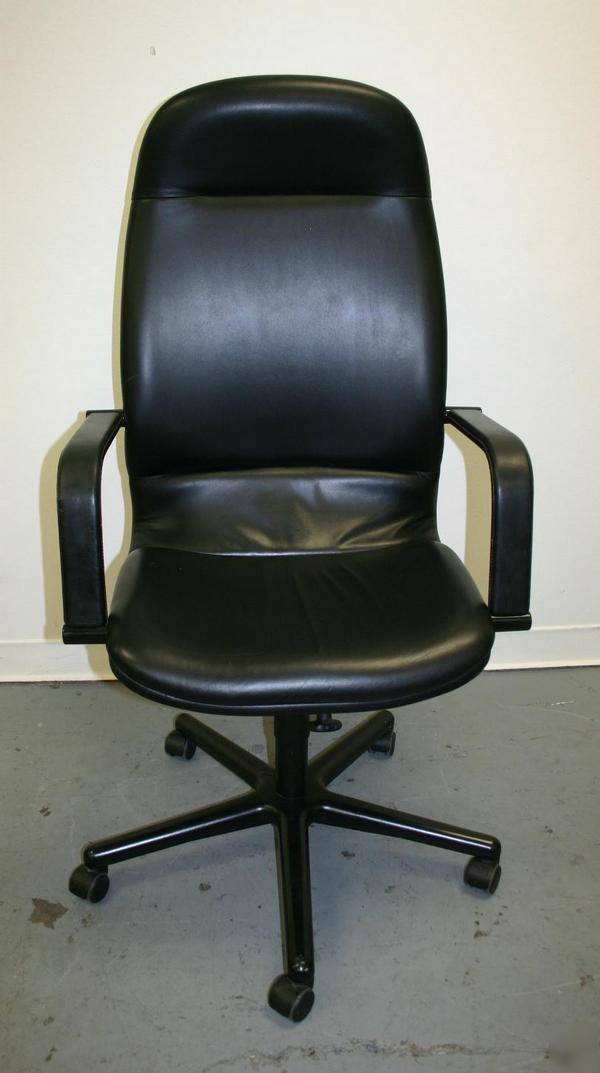 Knoll reff executive high back leather black chair