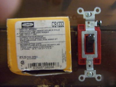 New hubbel brown double pole switch CS1222 20A 120-277V