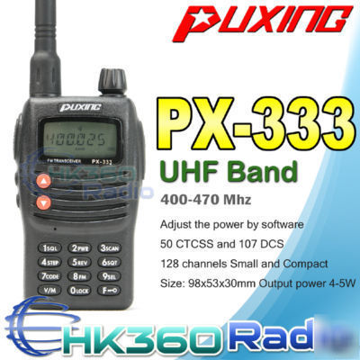 Puxing px-333 uhf 400-470MHZ ham radio with earpiece