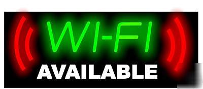 wi fi internet cafe genuine neon business sign / open 