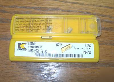 Kennametal v cut off grooving inserts GS094R KC722 10PC