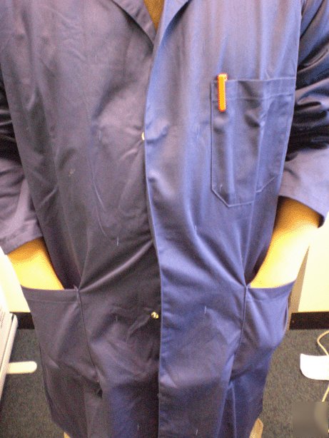 Navy blue lab work medical doctor warehouse coat - 2XL