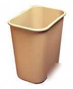 Rubbermaid plastic wastebasket, 3-1/2-gallon beige