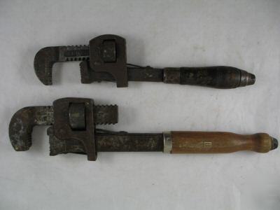 Two vintage pipe wrenches one 10 / one 14