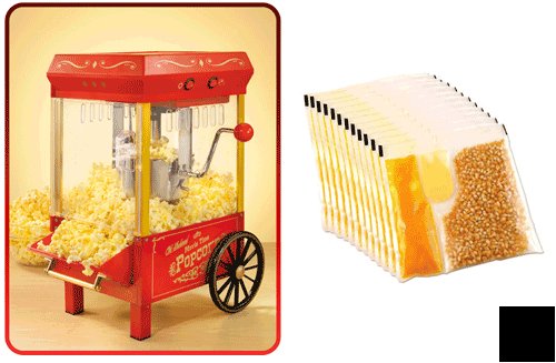 Hot kettle popcorn popper machine theater style gift