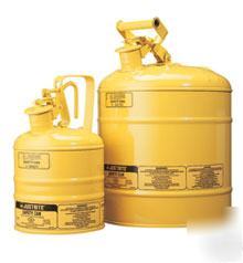 Justrite type i safety can - 5 gallon (yellow)