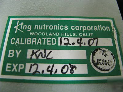 King nutronics portable dry well tmp. calibration 3604A