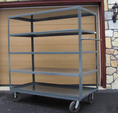 Akro-mils heavy duty industrl multi-shelf rolling cart