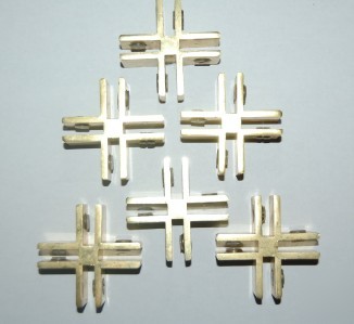 6 metal shelving connectors brass cross bracket 4 glass