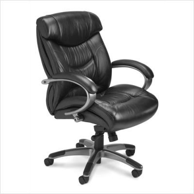 Ultimo executive mid-back chair black leather