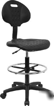 ''tuff butt'' black soft polyurethane drafting stool