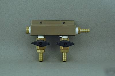2 way CO2 manifold w/ check valves kegerator parts