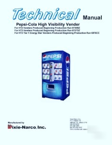 Dixie narco HT2 & HT3 pepsi soda vending machine manual