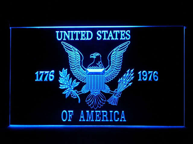 J739B usa america 1776-1976 eagle flag light sign