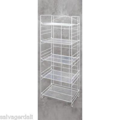 New white 5 tier adj merchandiser display shelving rack 