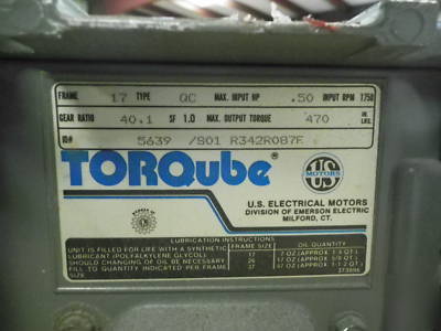 Torqube gear drive w/ magnetec century ac motor 40.1:1