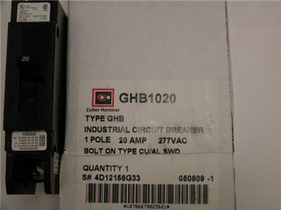 Cutler hammer GHB1020 20 amp 277/480V circuit breaker