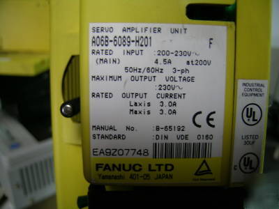 Fanuc A06B-6089-H201 servo amplifier module 
