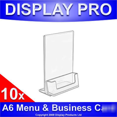 10X A6 menu & business card holder acrylic shop stands