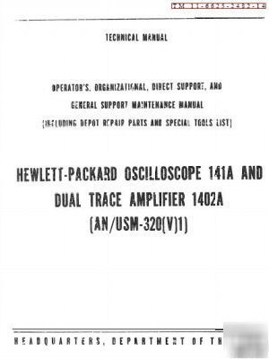 Agilent hp 141A 1402A operation & service manual