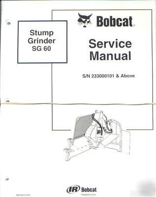 Bobcat sg 60 stump grinder service manual