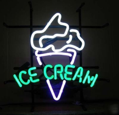 Large neon business sign open icecream ice cream T10