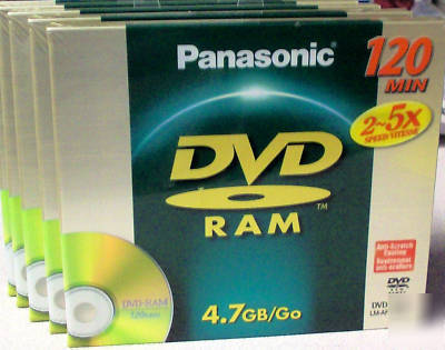 New lot of 5 panasonic dvd-ram 120 minute lm-AF120MU