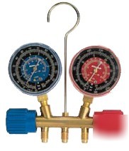 Robinair 40170 two way brass manifold gauges