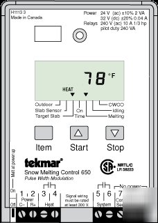 Tekmar snow melting control 650 