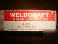Weldcraft tig power cable 57Y01 12 1/2 ft 9FV, 9P, 17 