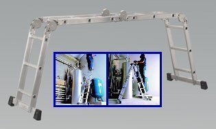 + sealey AFPL1 aluminium folding platform ladder 4-way