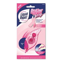 New liquid paper pink ribbon dry line grip correctio...