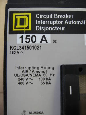 Square d circuit breaker 3P 150A 480V KCL341501021