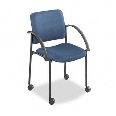 Moto stacking chairs blue fabric upholstery two/carton
