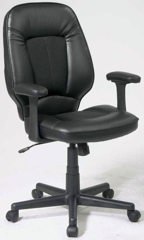 New faux leather office desk chairs with mesh inlay
