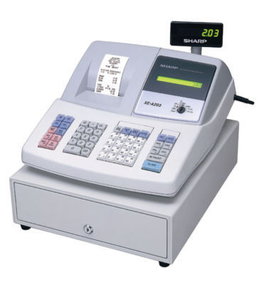 New sharp xe-A203 cash register free paper ink+pricegun