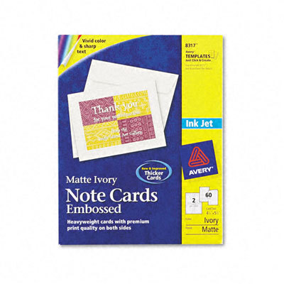 Printable embosd crds ivory 2/page 60 cards & envel/box